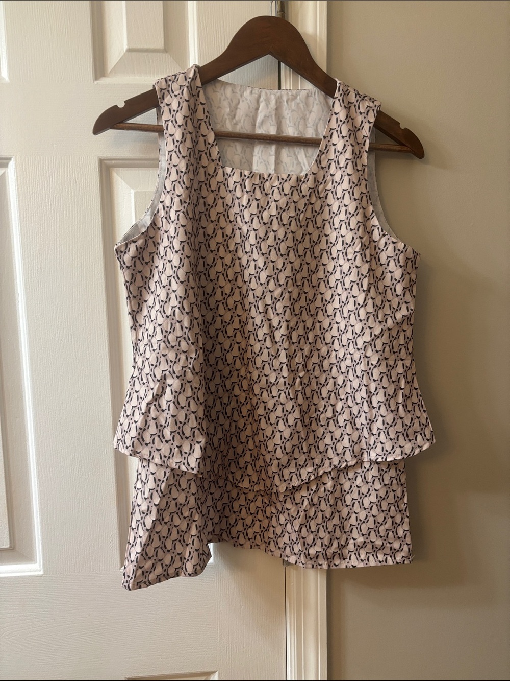 Sleeveless Pink Patterned Layered Tank Top - Brand Unspecified